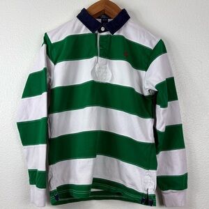 Ralph Lauren Iconic Emerald Green Striped Rugby Shirt